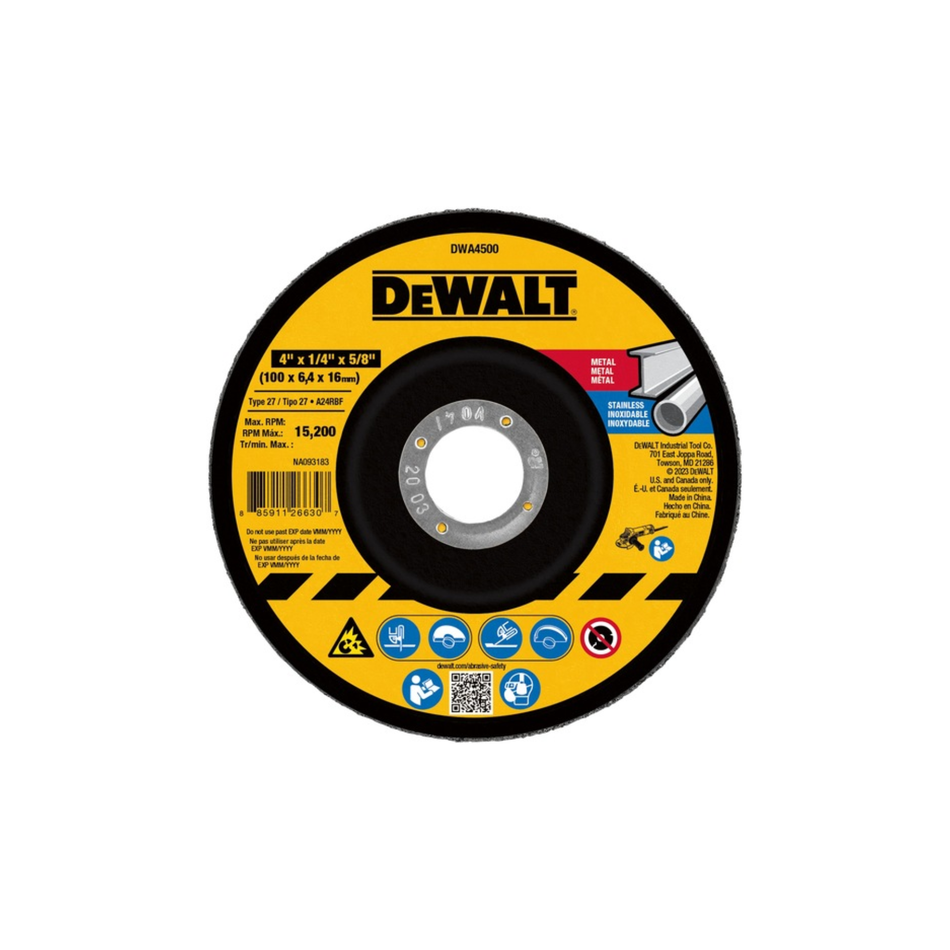 DEWALT DWA4500SIA-AE 4" 6MM INOX GRINDING WHEEL