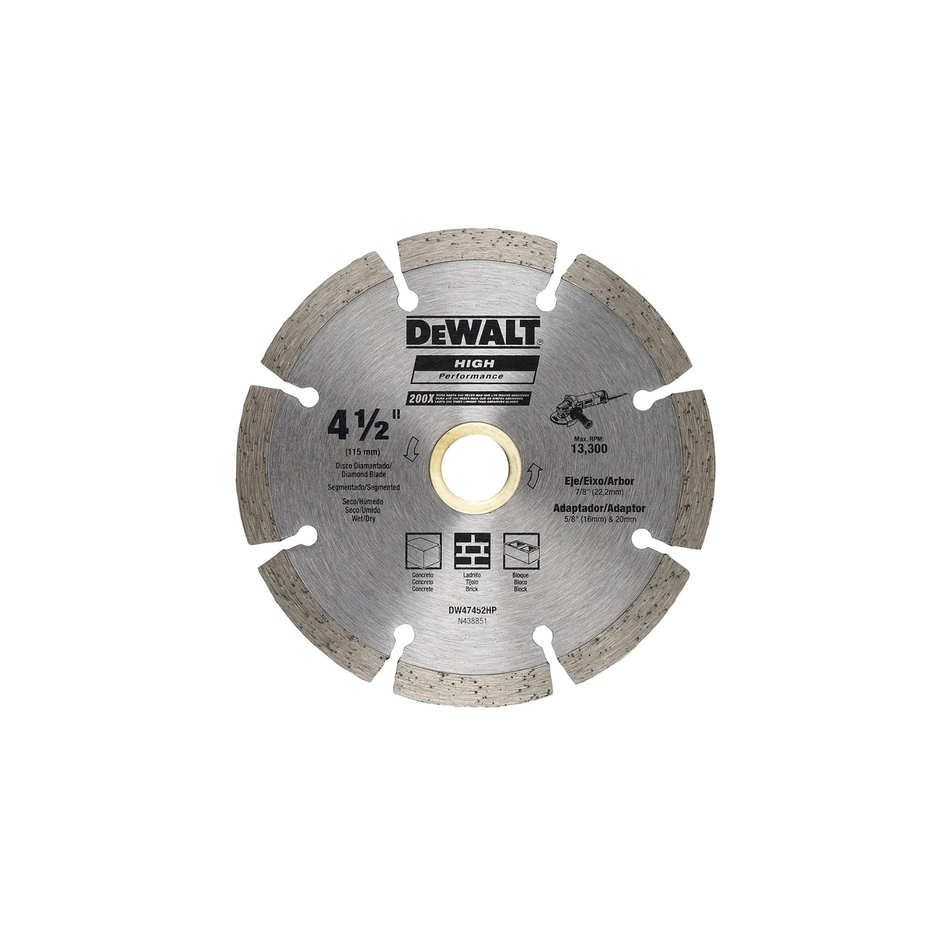 DEWALT DW47452HP DIAMOND SEGMENTED BLADE 4.5"