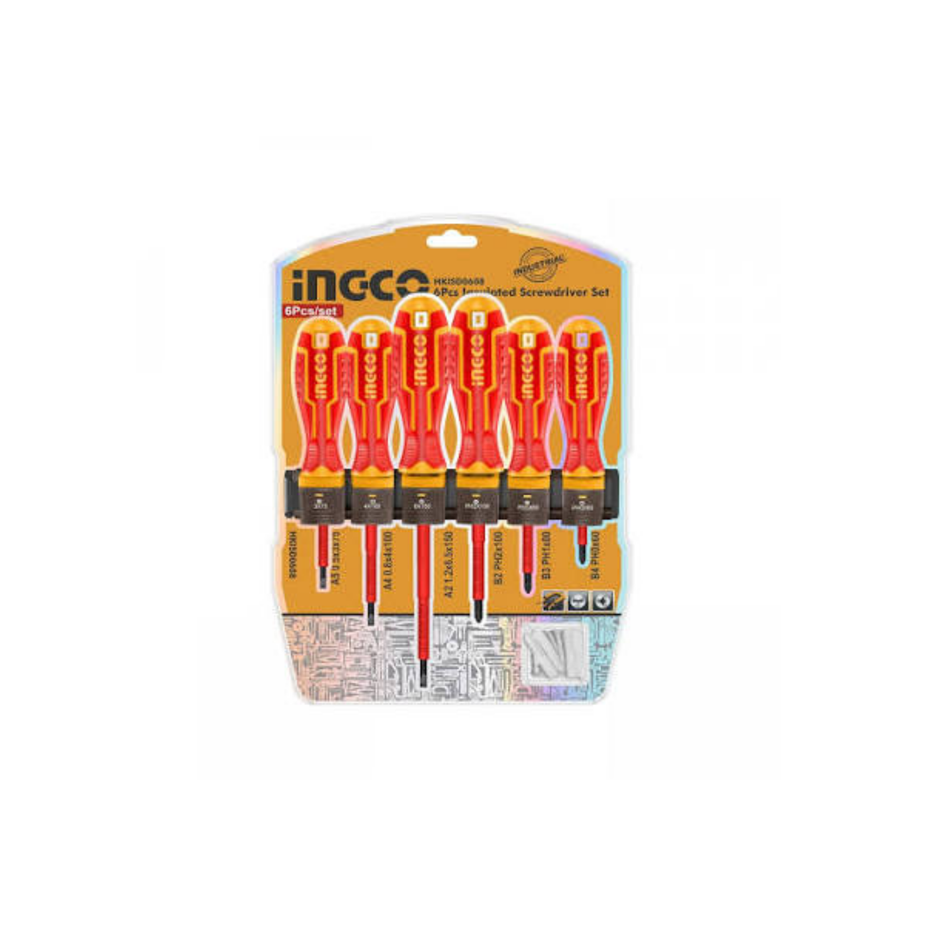 Ingco 6 Pcs Insulated Screwdriver Set Hkidsd0608