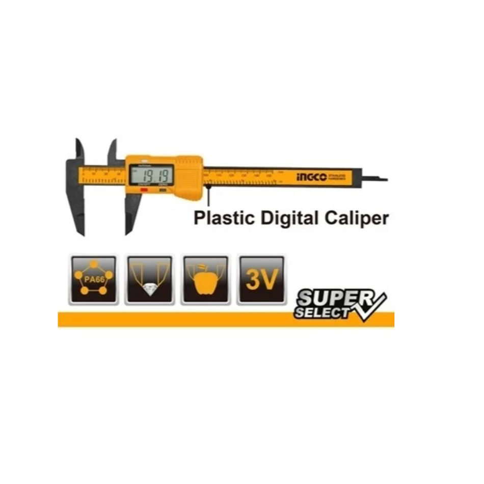 Ingco Plastic Digital Caliper 150Mm (6") Hdcp16150