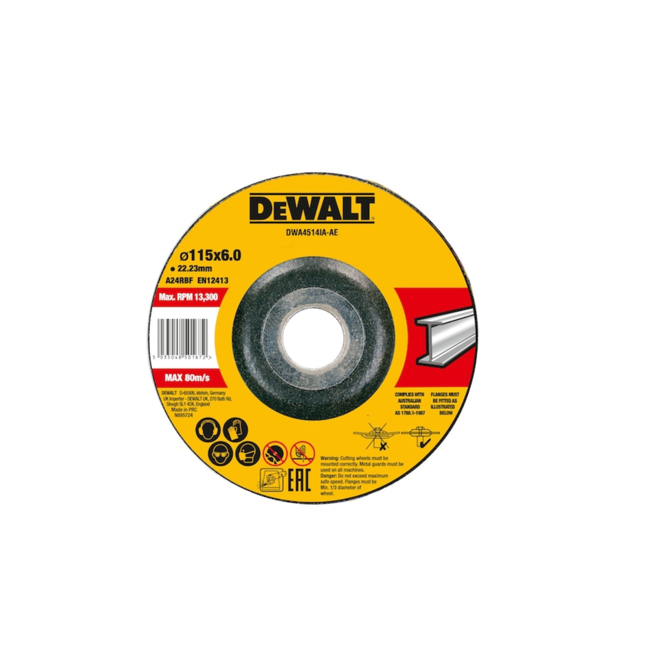 DEWALT DWA4514SIA-AE 4.5" 6MM INOX GRINDING WHEEL
