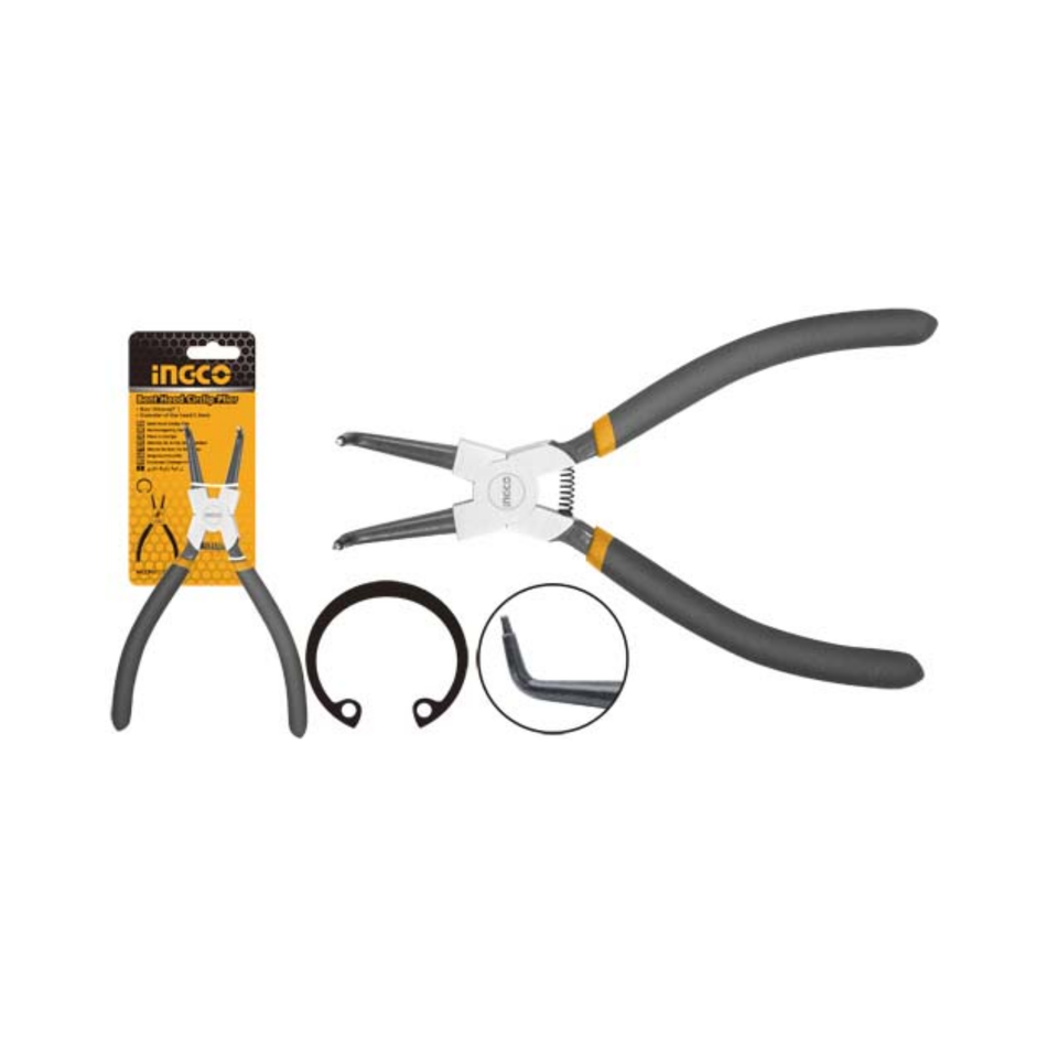 Ingco Bent Head Circlip Plier 7" Internal Type Hccp011752