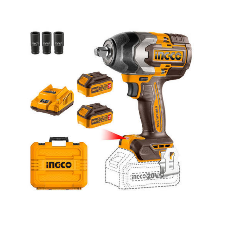 Ingco B/L Cordless Impact Wrench 850Nm Ciwli2085