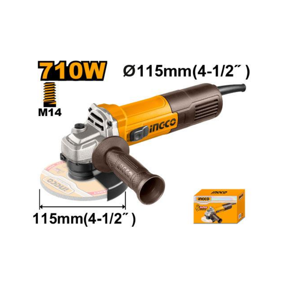 Ingco Angle Grinder 4.5" 710W Ag7118