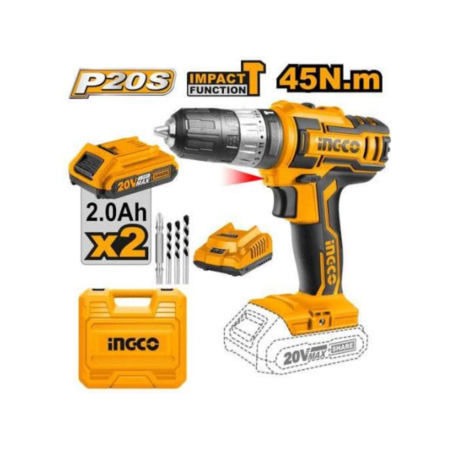 Ingco Cordless Impact Drill 20V Cidli200215