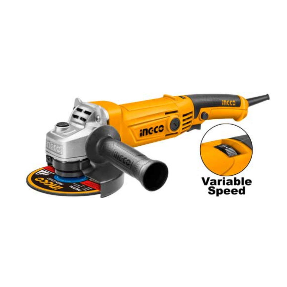 Ingco Angle Grinder 5" Variable Speed Rat Tail 1010W Ag10108-5