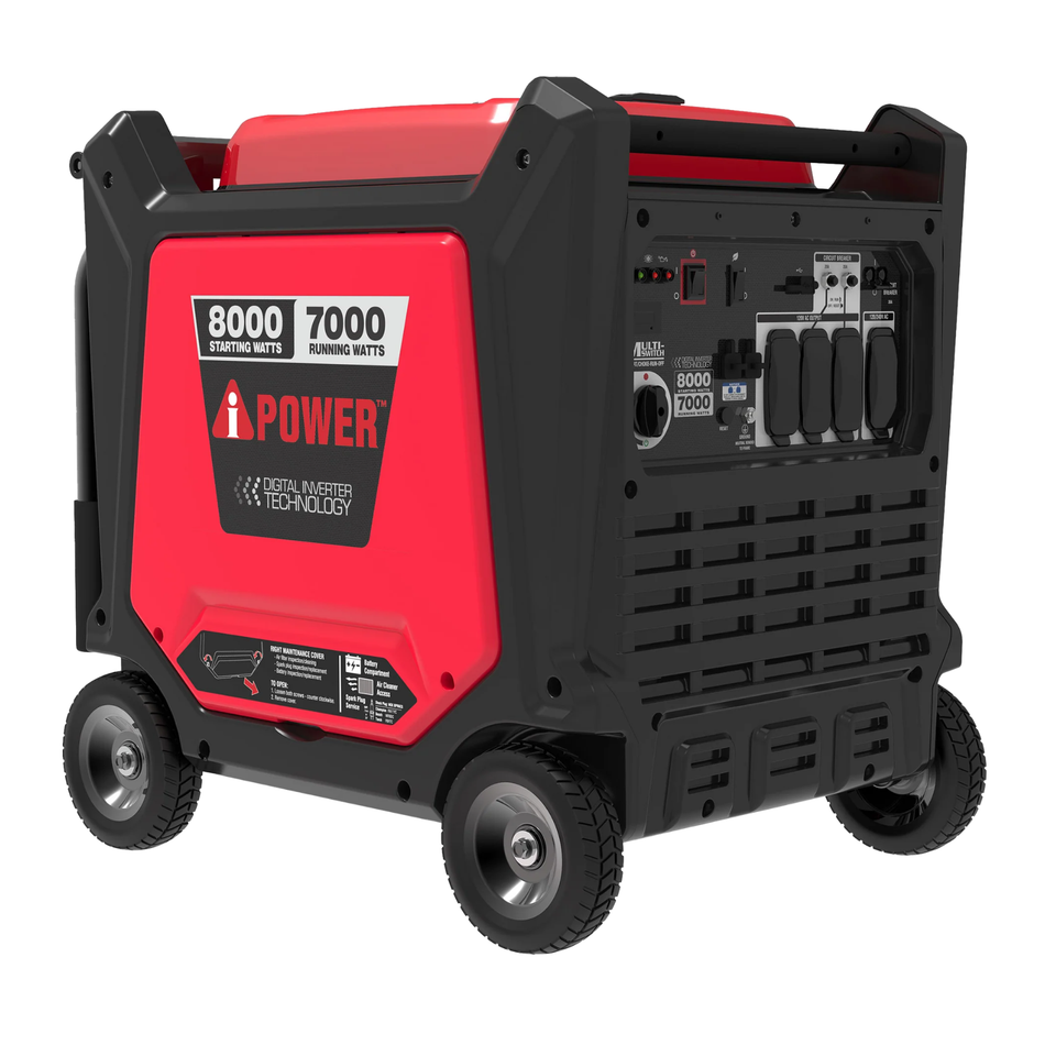 iPOWER GASOLINE SILENT GENERATOR SM8000I (OUTPUT 7000W)