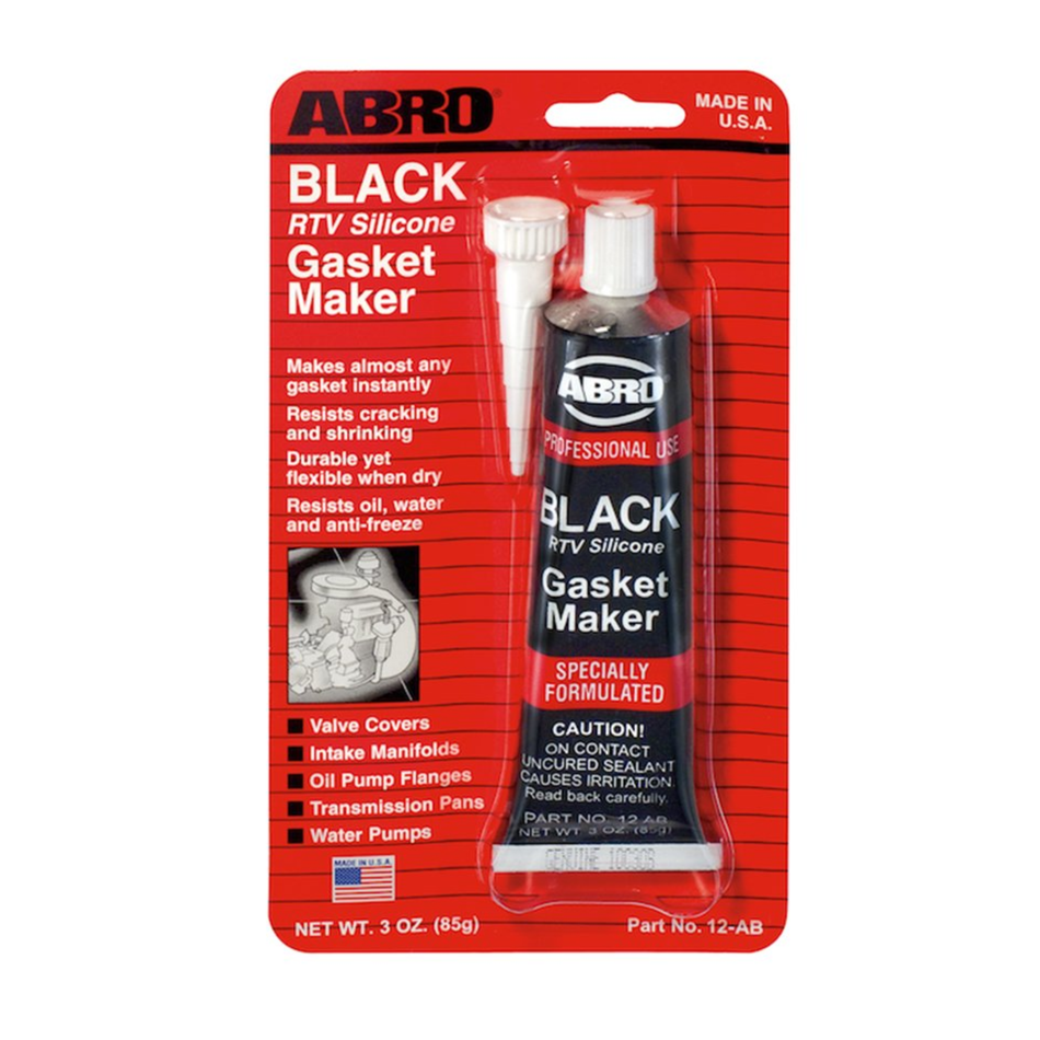 ABRO RTV SILICONE GASKET MAKER BLACK 3Oz 12Ab