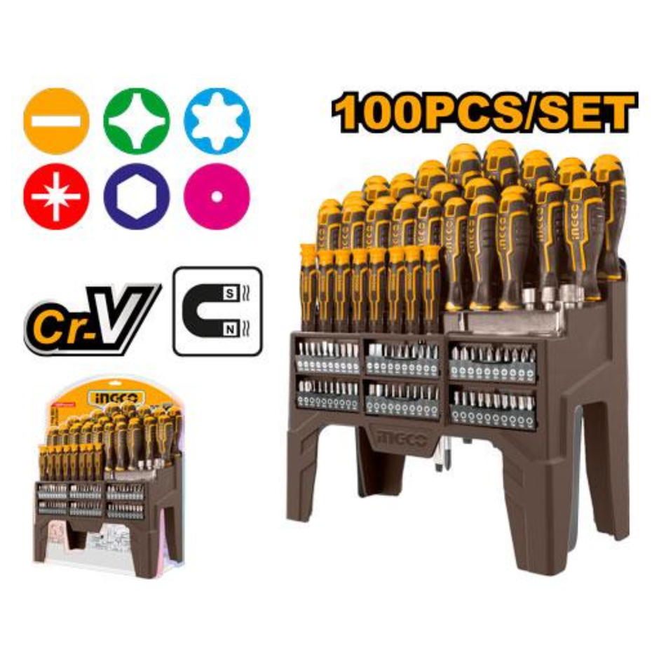INGCO 100Pcs SCREWDRIVER SET HKSD10028