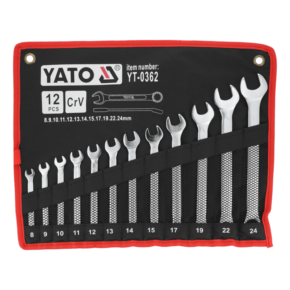 YATO COMBINATION SPANNER SET 8-24MM 12PCS YT-0362