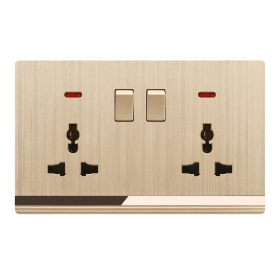 DOUBLE MF SOCKET WITH SWITCH V5-017