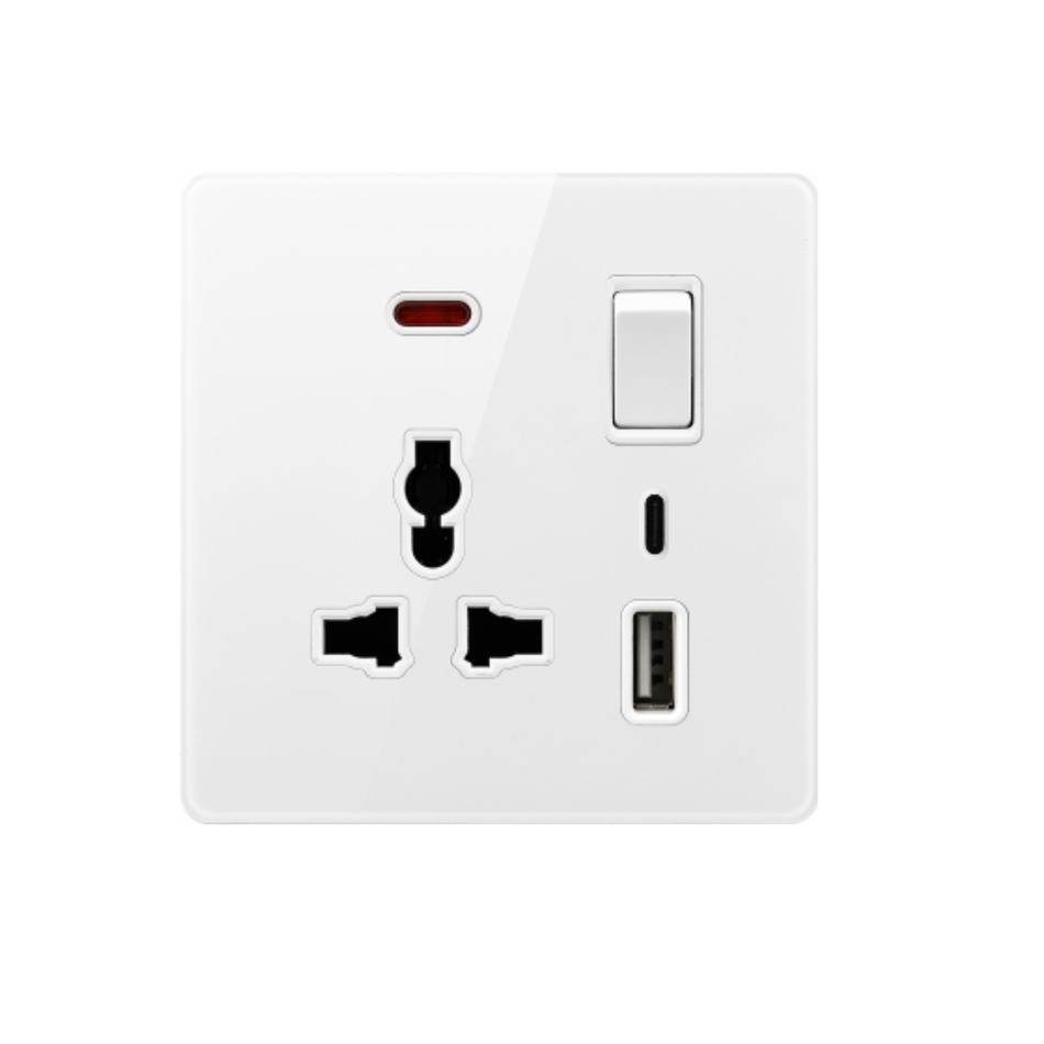 MUITI FUNCTION SOCKET + USB AND TYPE C WITH SWITCH/NEON V6-041