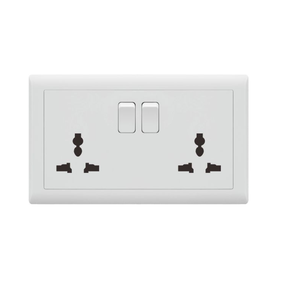 13A DOUBLE SWITCH MULTI SOCKET D1-026