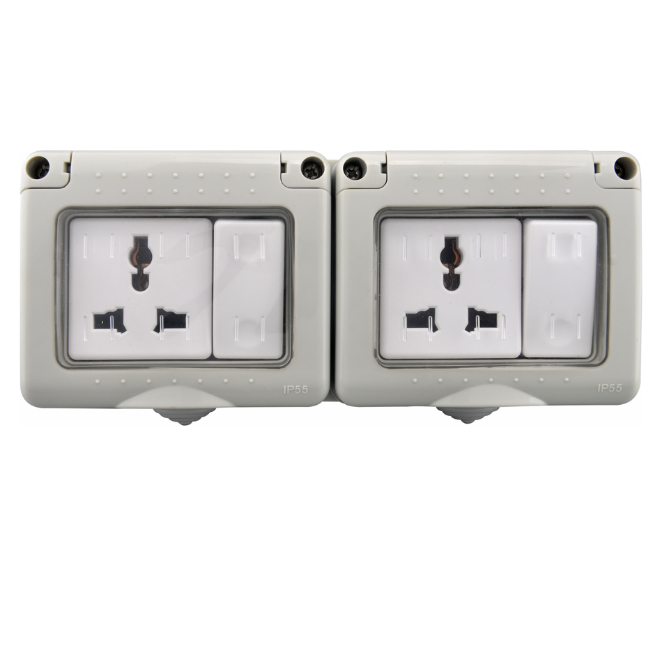 2 GANG SWITCH 2 GANG SOCKET MD-HWD4012