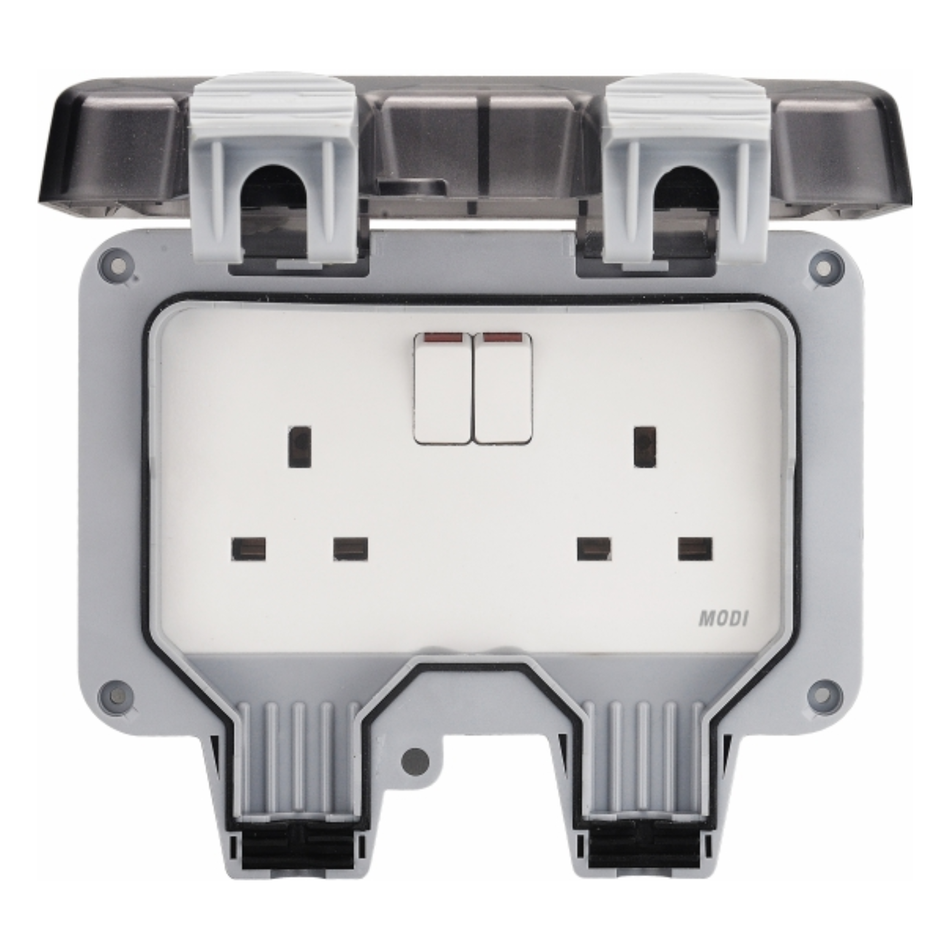 2 GANG 13A DOUBLE SOCKET IP66 MD-HWD4102