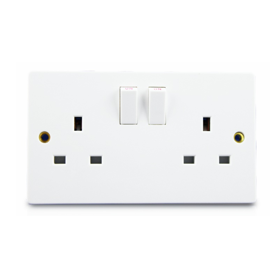 13A 2 GANG SWITCHED SINGLE POLE MD-HWD5011