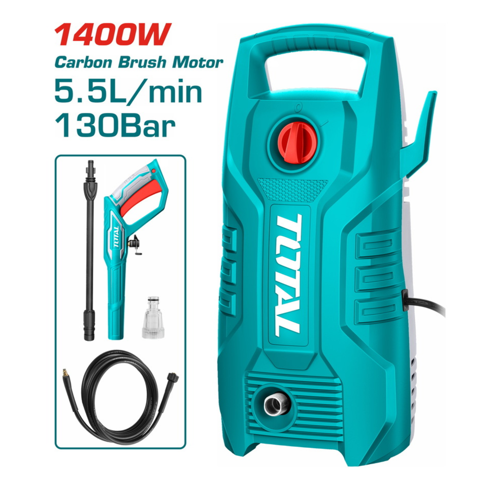 TOTAL HIGH PRESSURE WASHER 130BAR 1400W TGT 11316