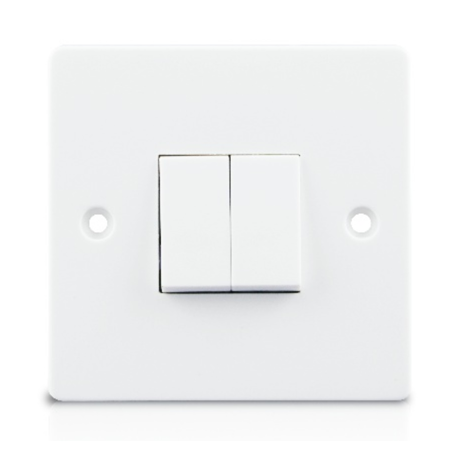 2 GANG 1 WAY PLATE SWITCH MD-HWD5033