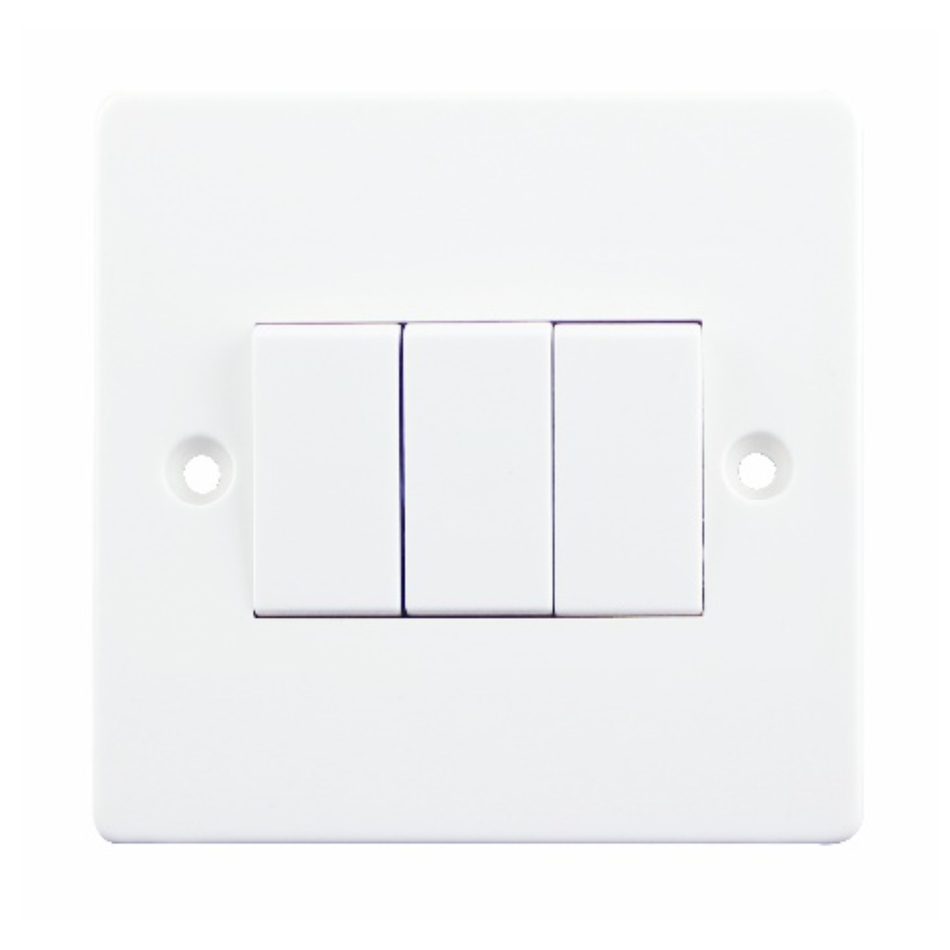 3 GANG 1 WAY PLATE SWITCH MD-HWD5034