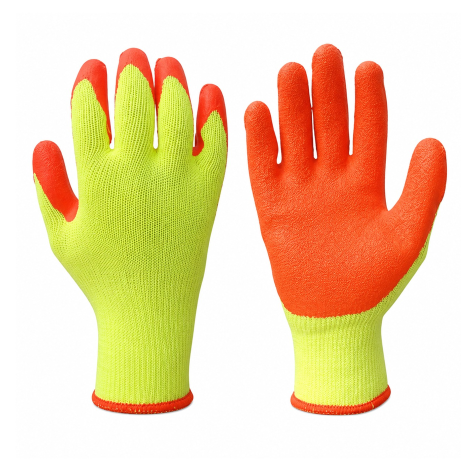 LATTEX GLOVES ORANGE/YELLOW [12PAIR/PKT]