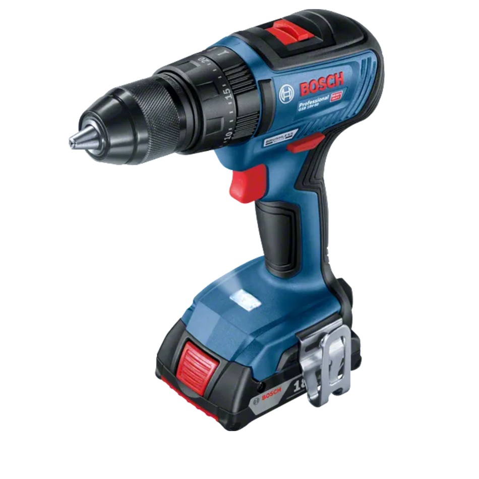 BOSCH GSB 18V-50 CORDLESS IMPACT DRILL (3 x 2.0Ah BATTERIES + CHARGER)