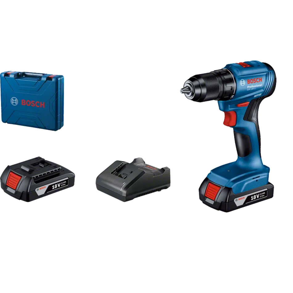 BOSCH GSR 185-Li CORDLESS DRILL (2 x 2.0ah BATTERY + CHARGER)