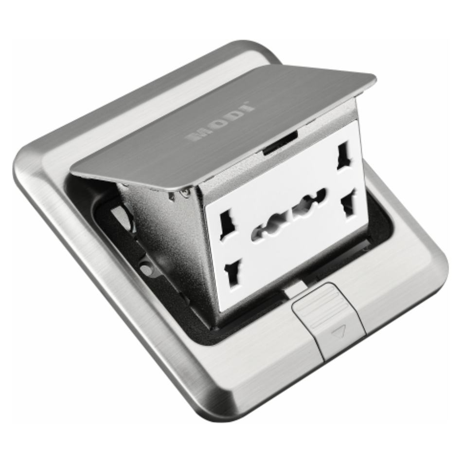 MULTI 2 WAY FLOOR SOCKET SILVER MD-HWA3001