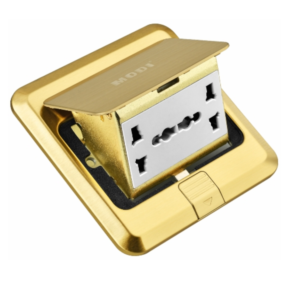 MULTI 2 WAY FLOOR SOCKET  GOLD MD-HWA3003