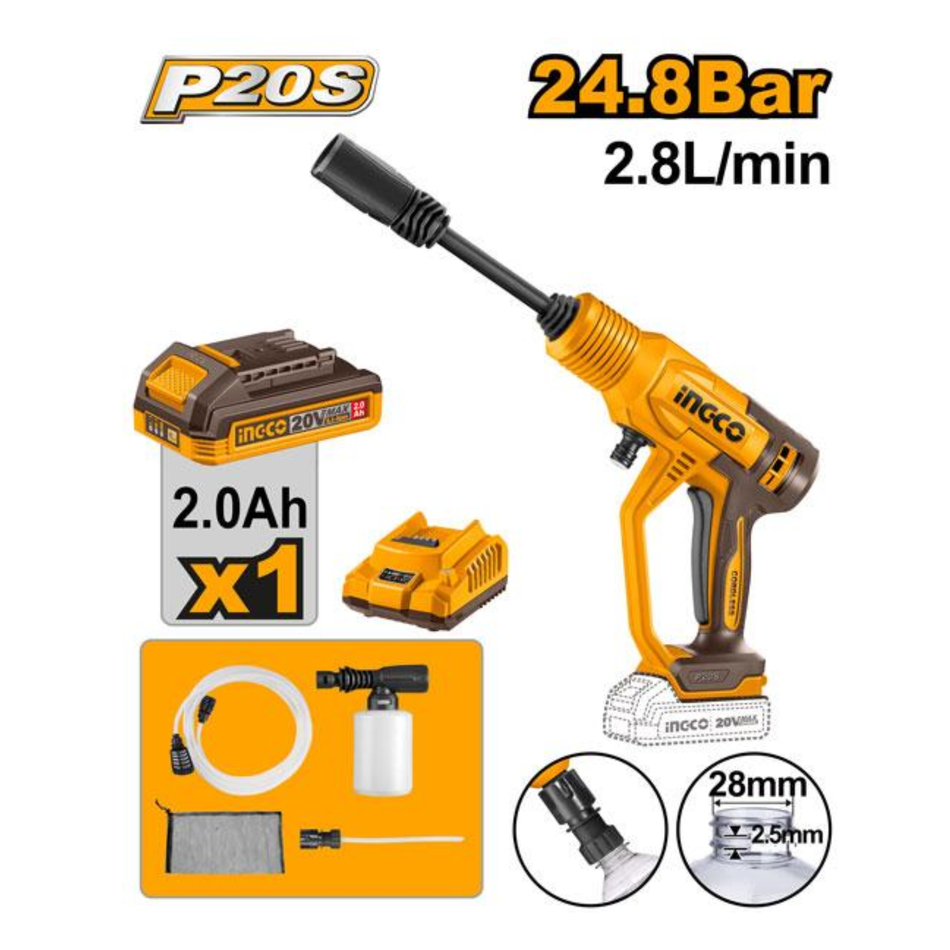 INGCO 20V CORDLESS PRESSURE WASHER CPWLI20362