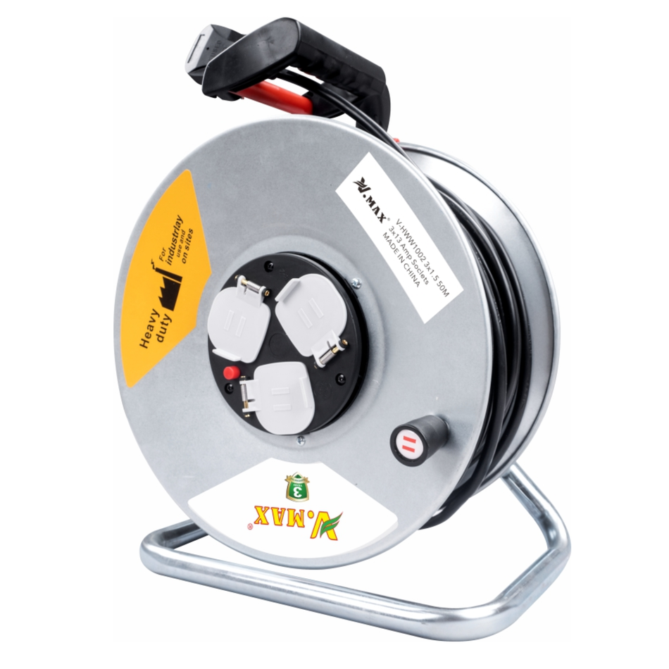 METAL HEAVY DUTY CABLE REEL 3*1.5 50M MD-HWW1202