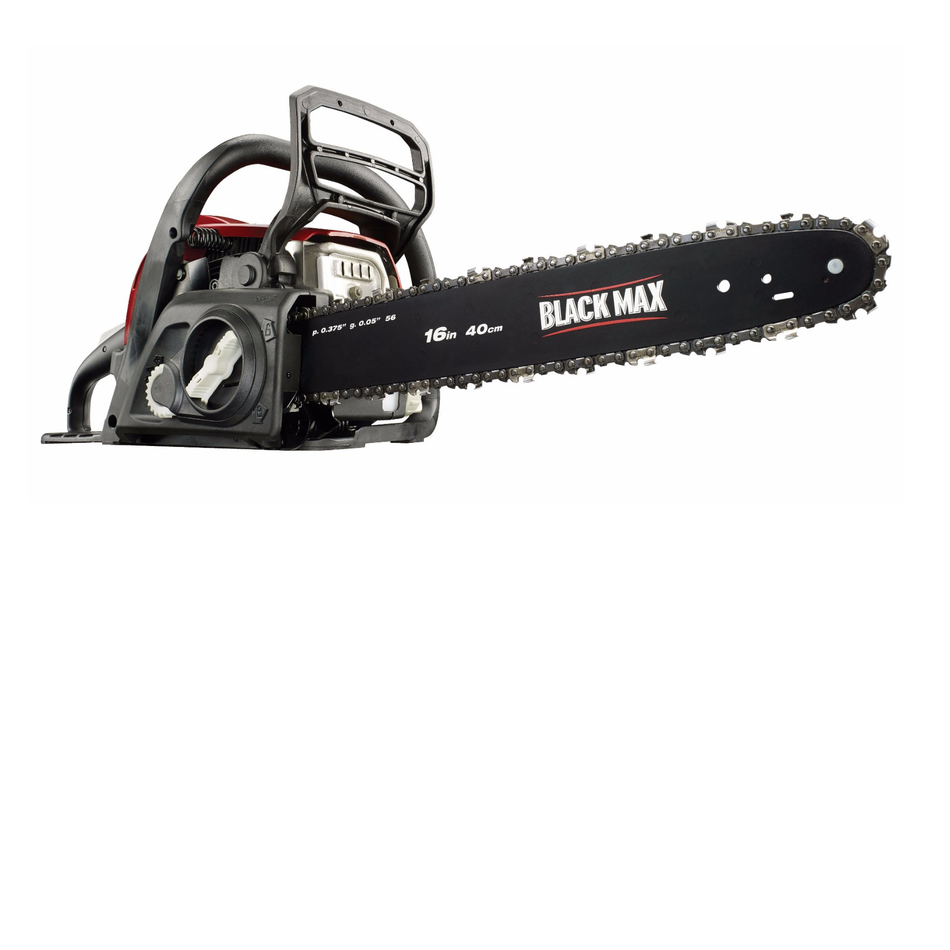 Black Max chainsaw on a white background