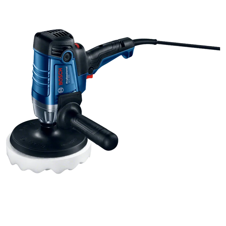 Bosch car polisher on a white background