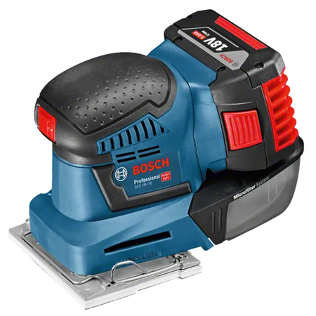 Bosch power tool with blue and black design on a white background