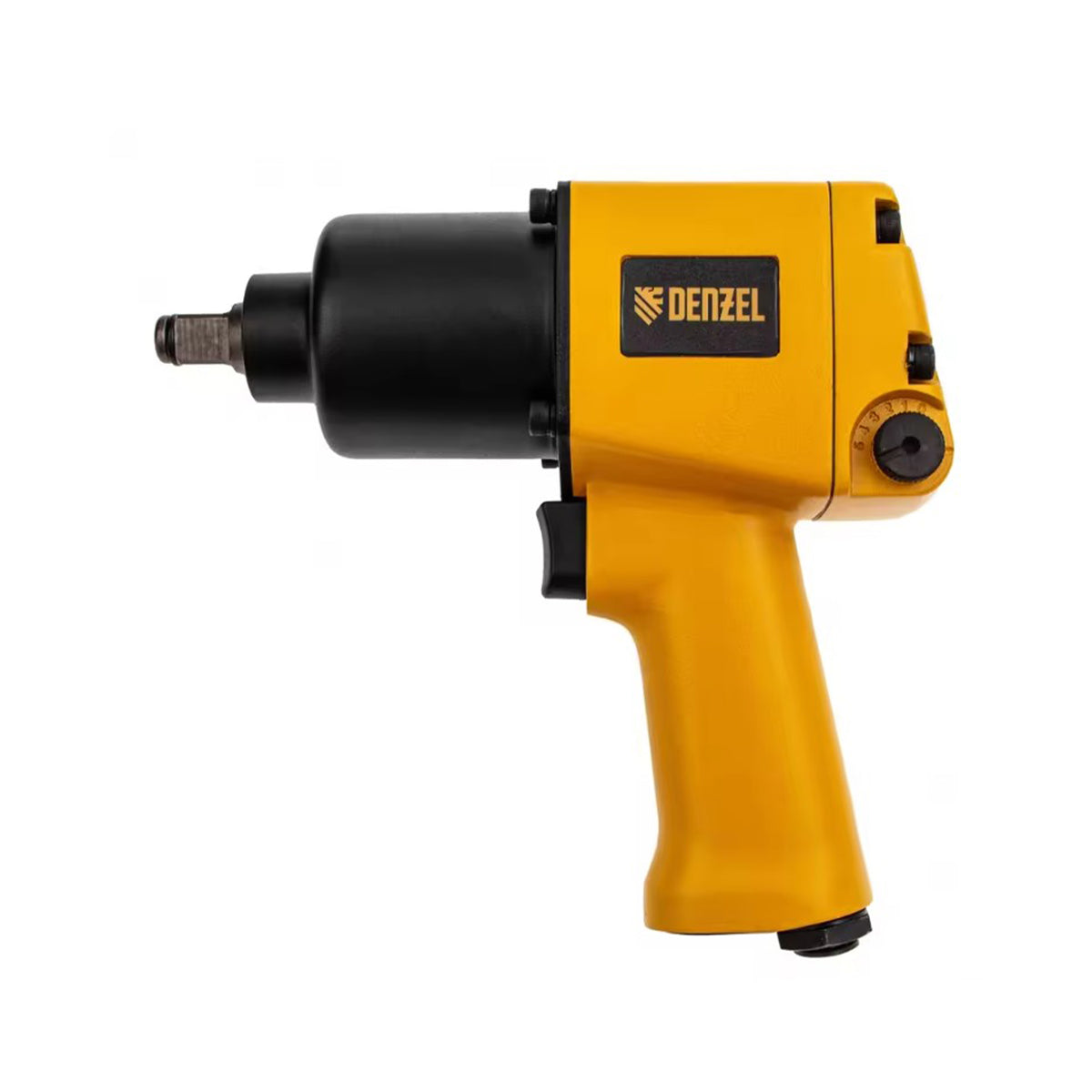 Yellow Denzel impact wrench on a white background