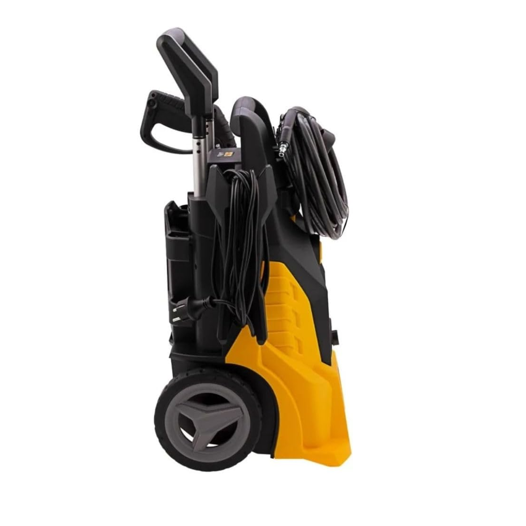 Yellow and black pressure washer on a white background