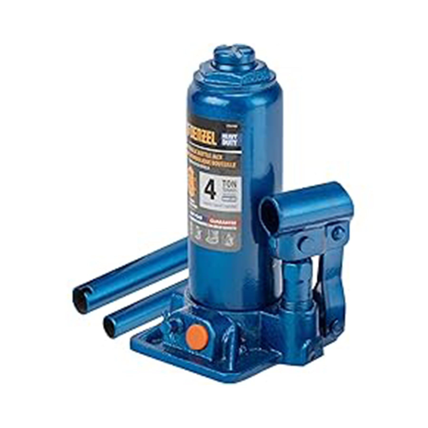 Blue hydraulic bottle jack with 'Wagner' branding on a white background