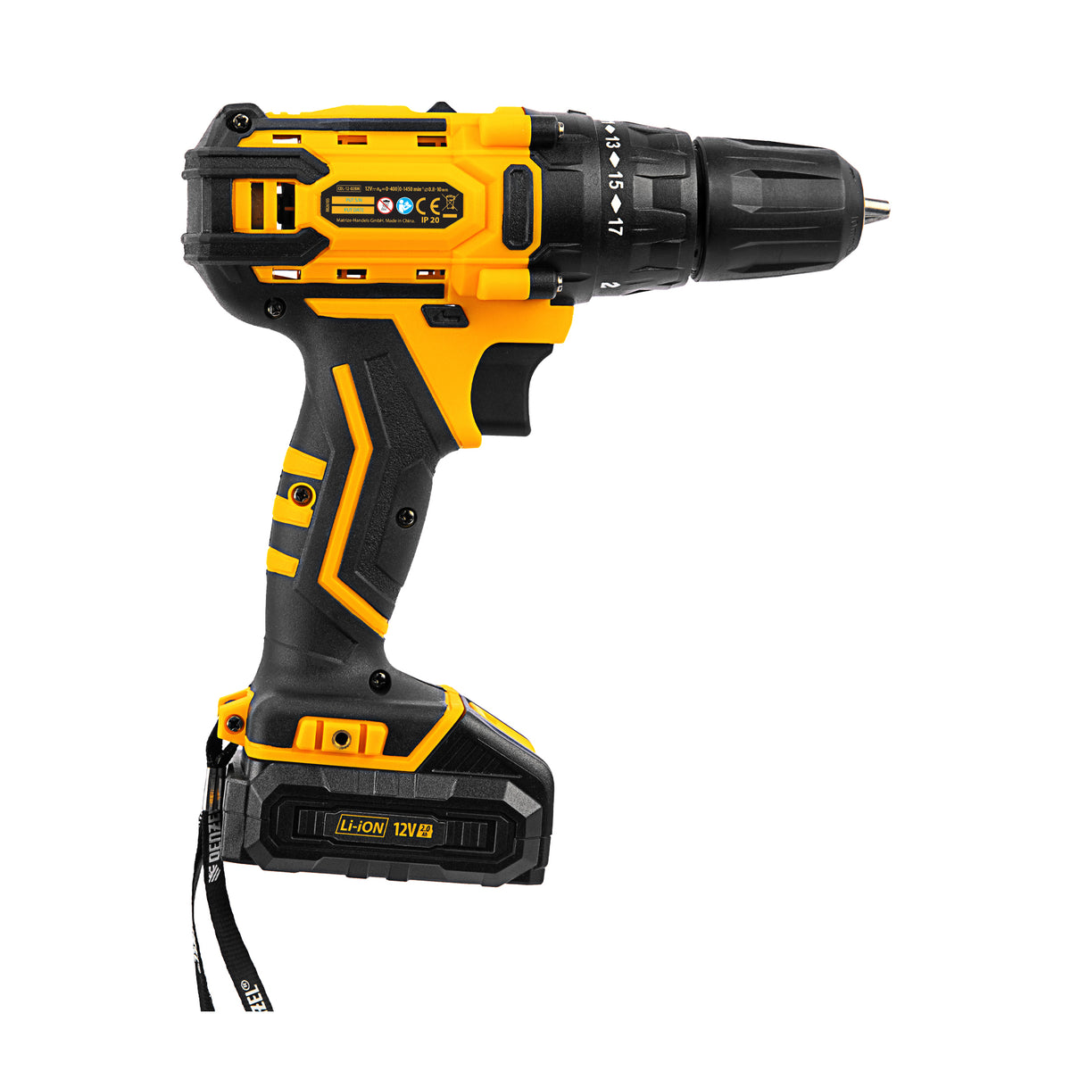 Denzel Cordless Drill Driver CDL-12-02BM 12V 2 Batteries 8826105 (1 Year Warranty)
