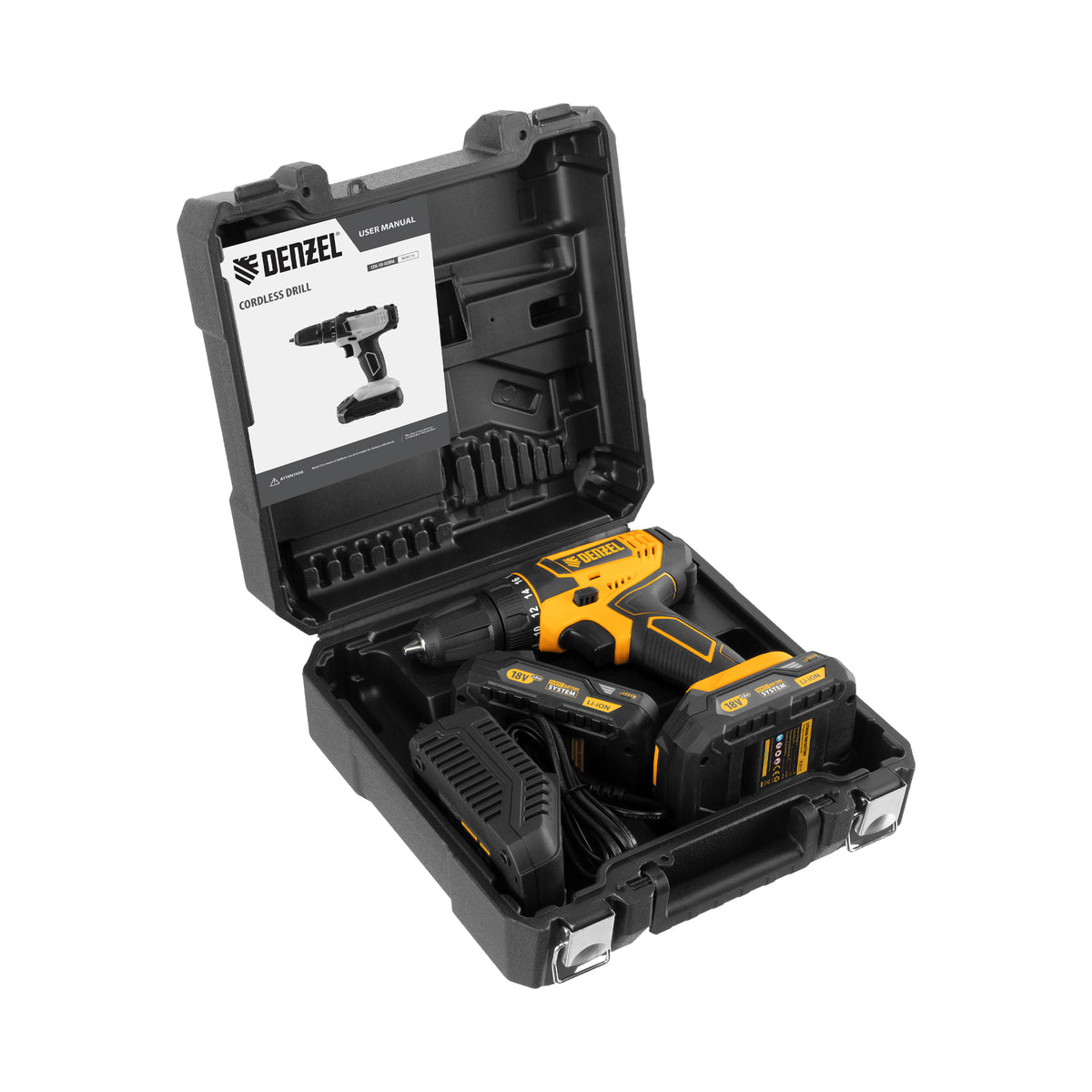 Denzel Cordless Drill Driver CDL-18-02BM (18V 2 Batteries) 8826116 (1 Year Warranty)