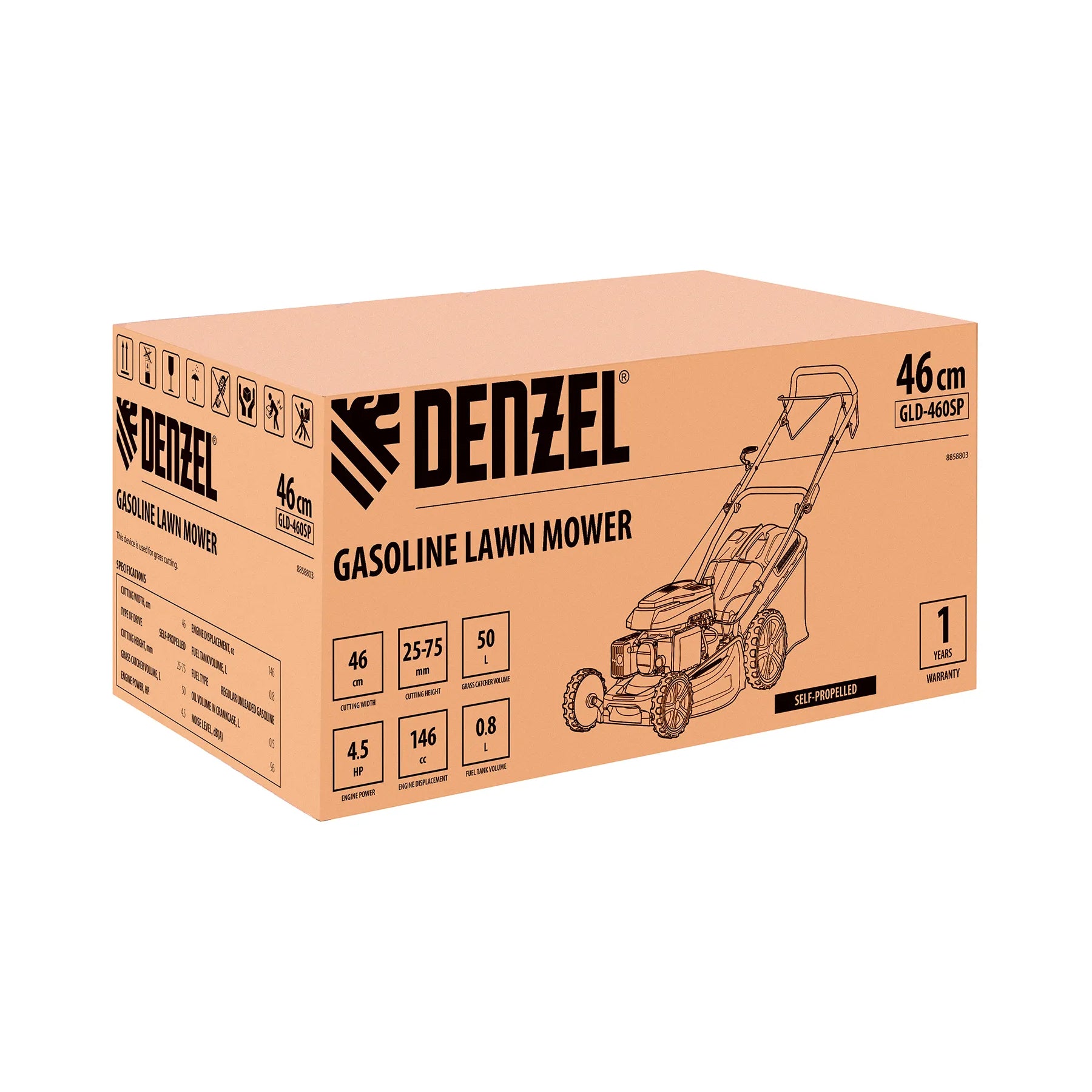Denzel Gasoline Lawn Mover 146CC GLD460SP 8858803 (3 Months Warranty)