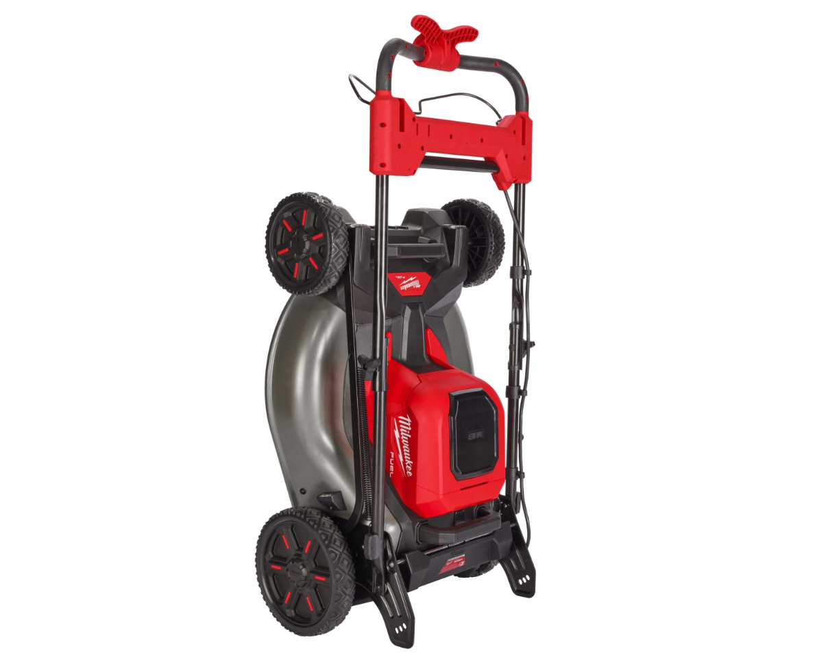 Red and black pressure washer on a white background