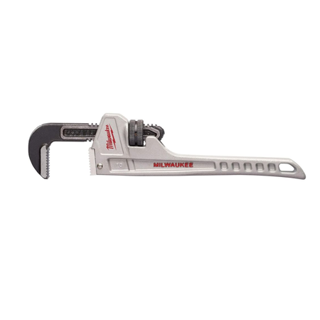 Milwaukee pipe wrench on a white background