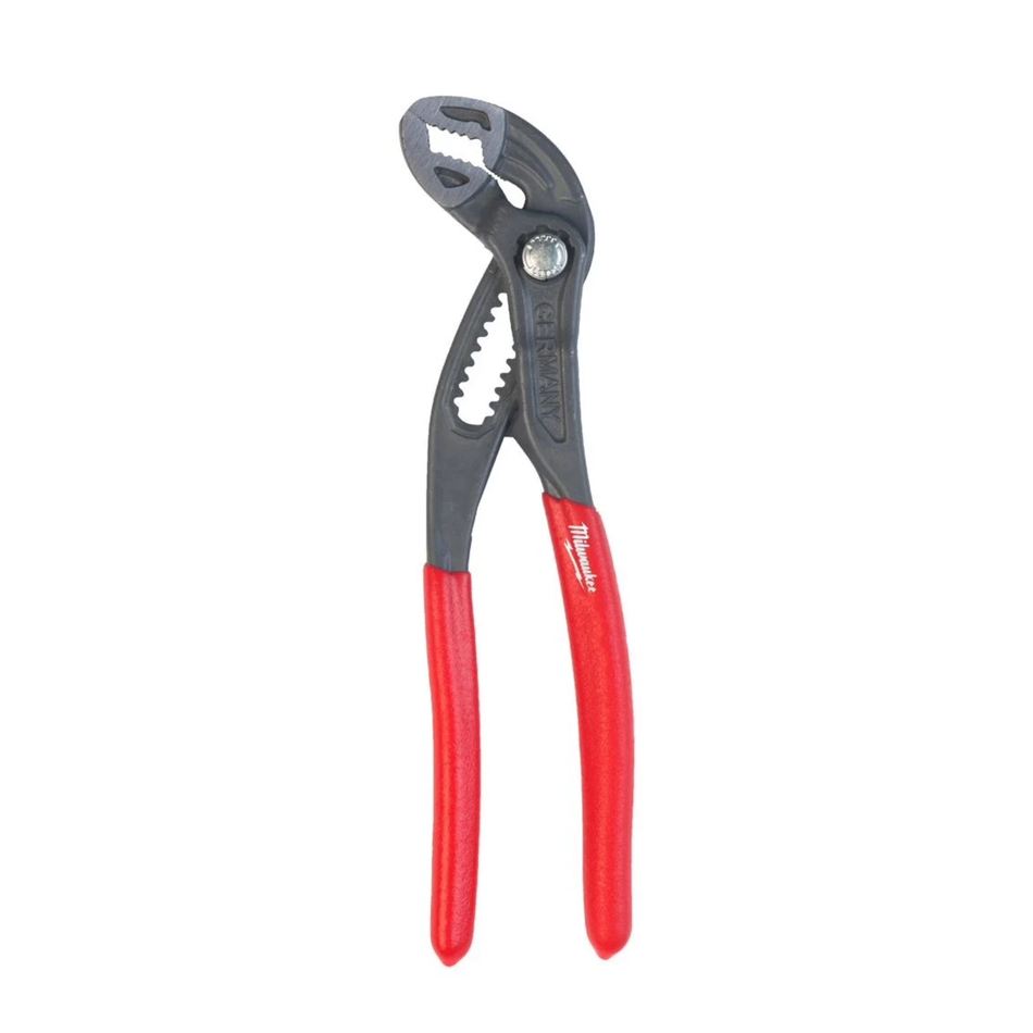 Plumbing wrench with red handles on a white background