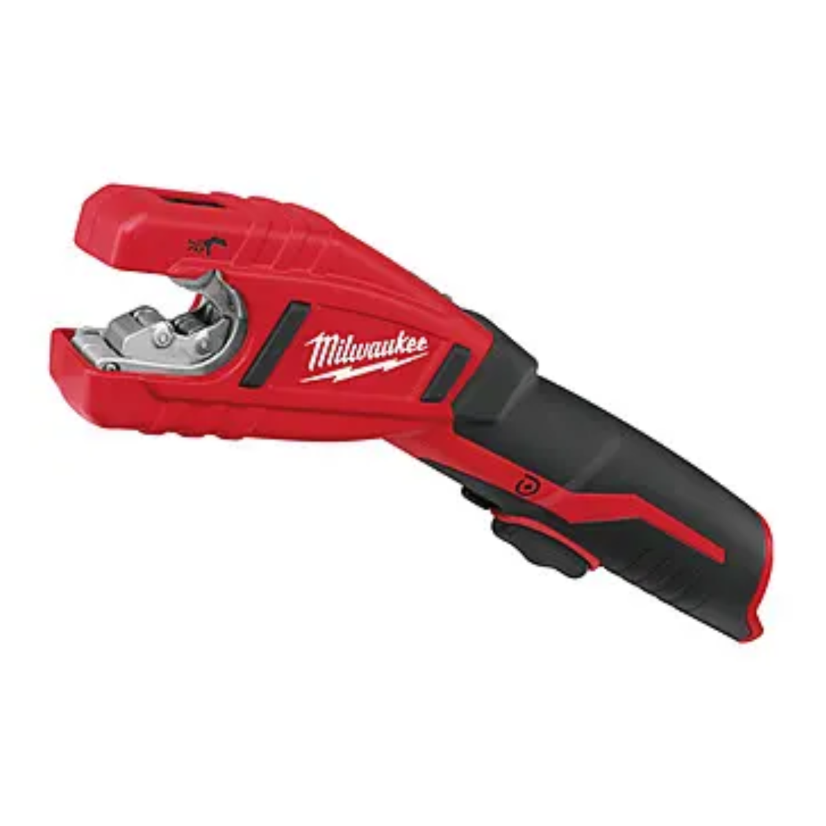 Red and black Milwaukee tool on a white background