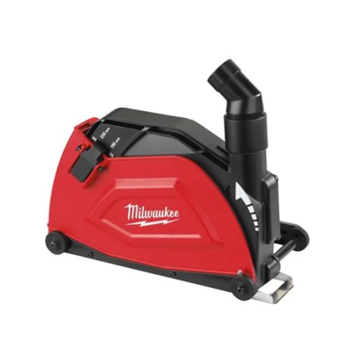 Red and black Milwaukee tool on a white background