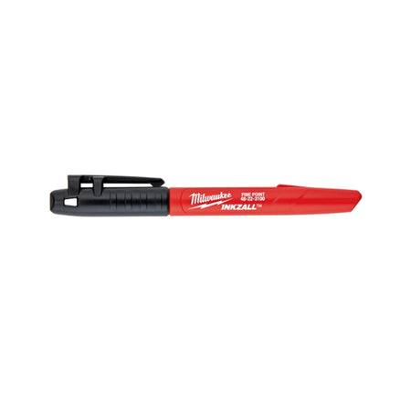 Red and black Milwaukee INKZALL marker on a white background