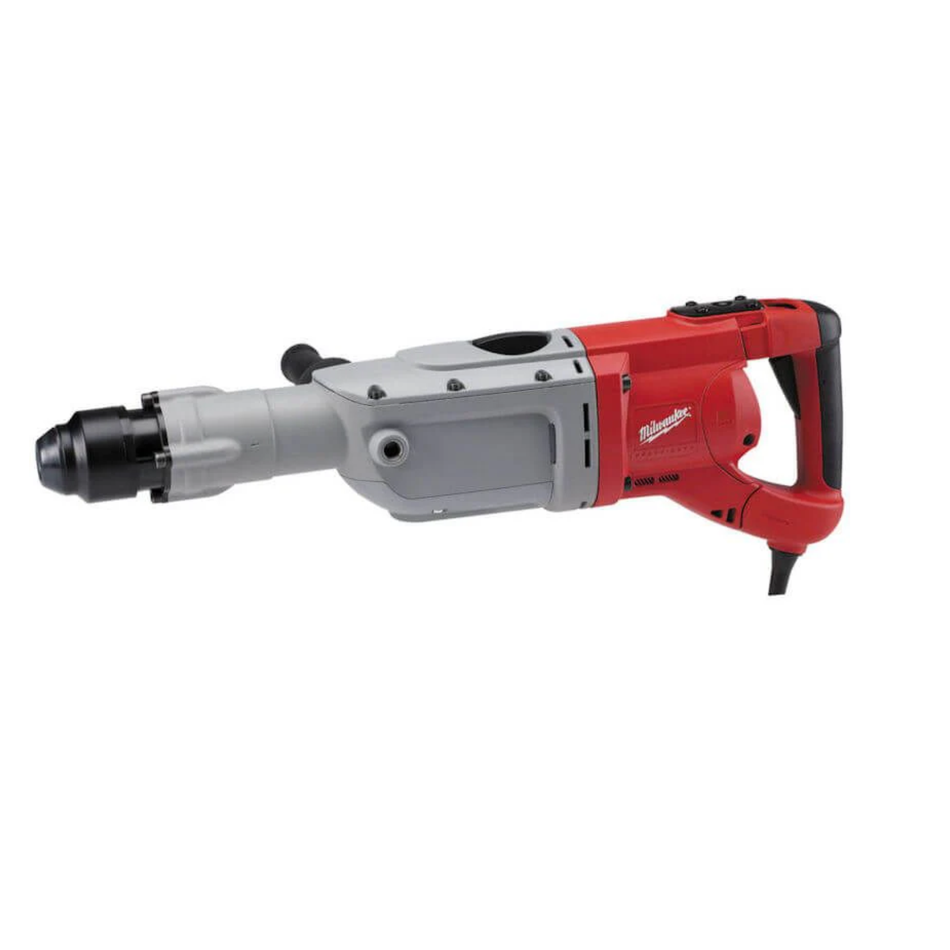 Red and gray electric hammer on a white background