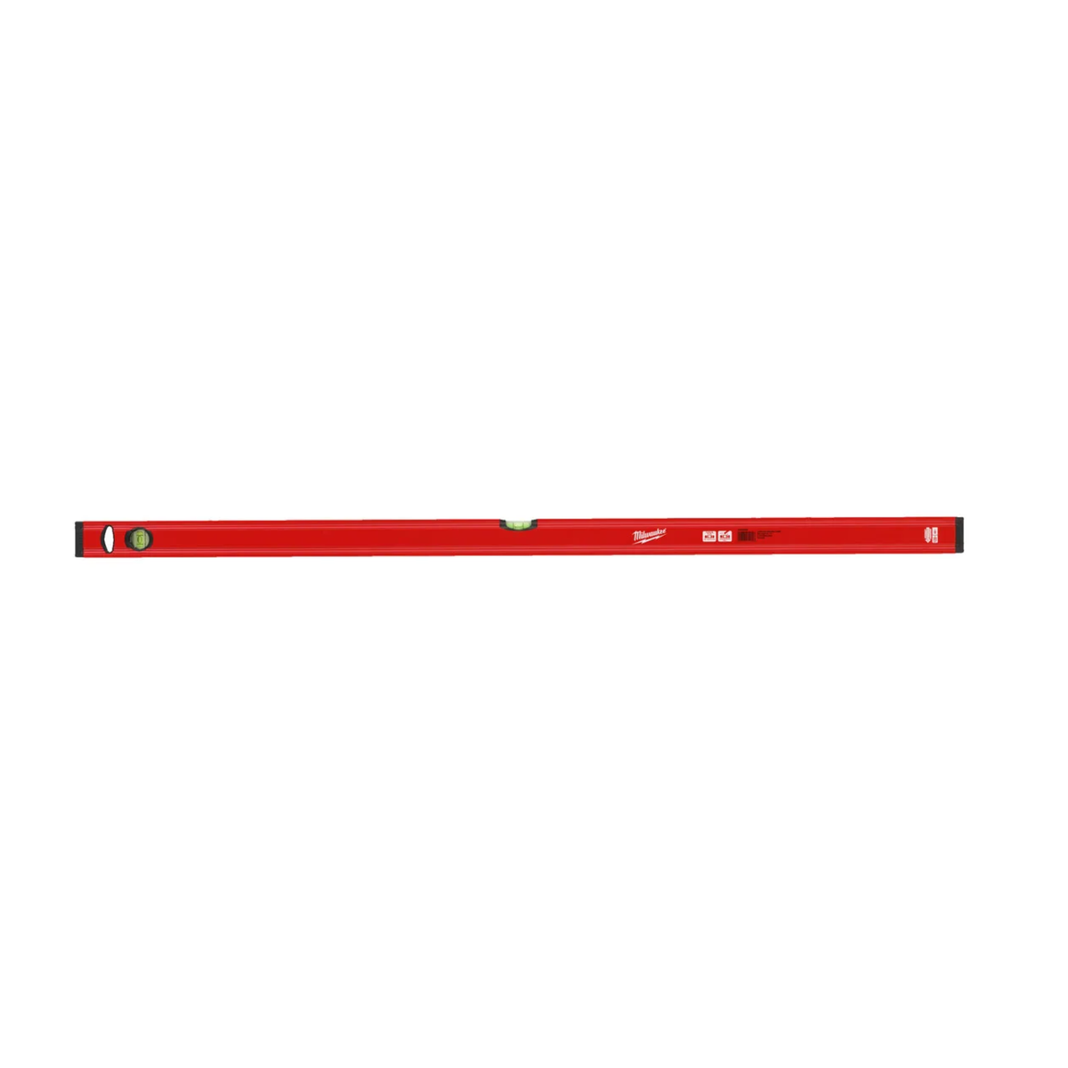 Red level tool on a white background