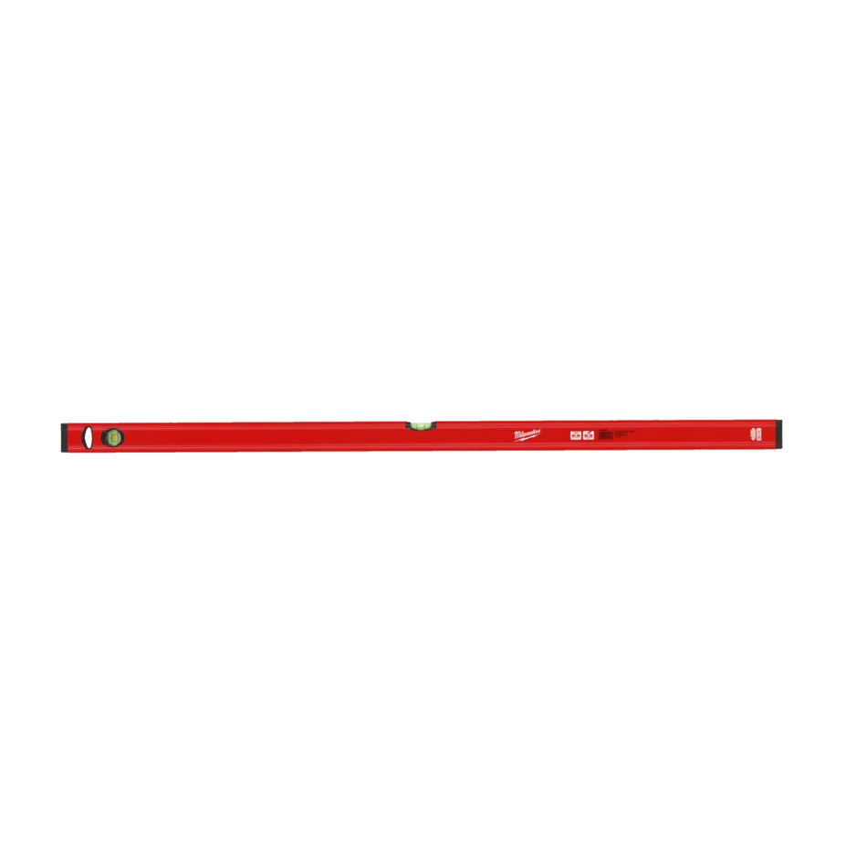 Red level tool on a white background