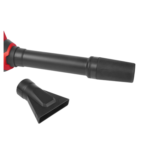 Black and red vacuum attachment on a white background