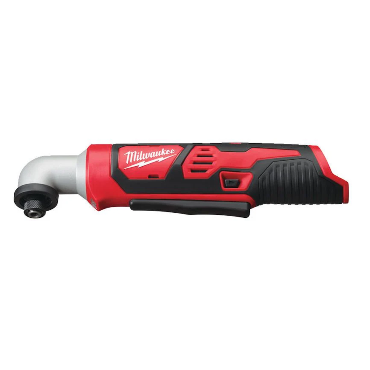 Red and black Milwaukee tool on a white background
